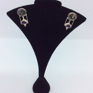 Vintage Amethyst & Quartz Earrings